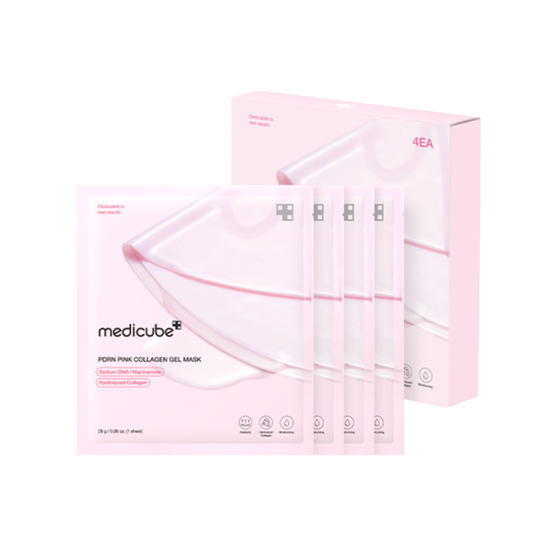 MEDICUBE PDRN Pink Collagen Gel Mask 28g * 4pcs, Skin Elasticity & Deep Hydration